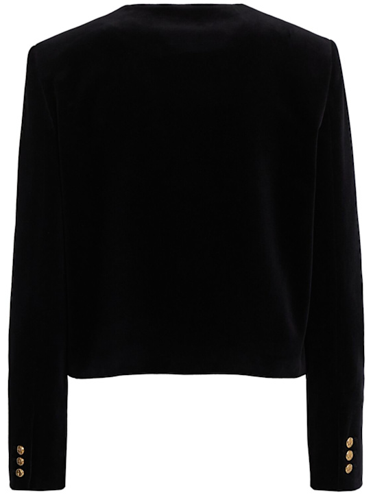 Blazé Milano: Jealousy Black Shamo velvet bolero - Black - women_1 | Luisa Via Roma