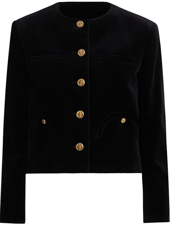 Blazé Milano: Jealousy Black Shamo velvet bolero - Black - women_0 | Luisa Via Roma