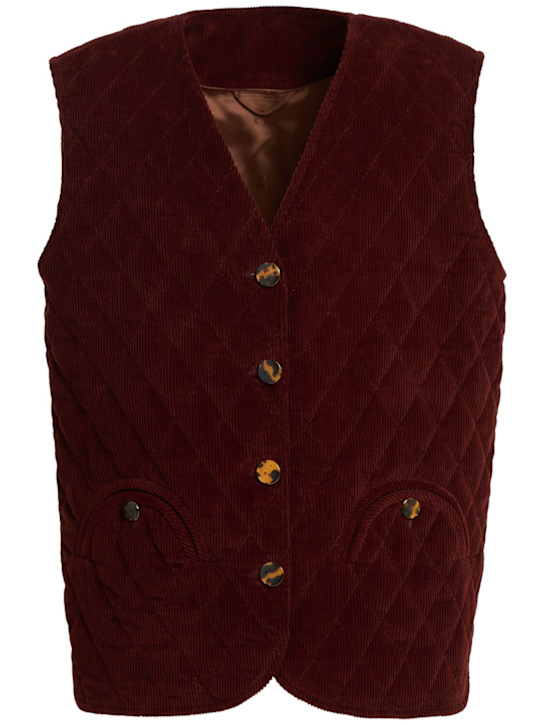 Blazé Milano: Suffolk cotton vest - Plum - women_0 | Luisa Via Roma