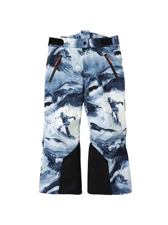 Molo: Printed recycled poly blend ski pants - ブルー/ホワイト - kids-boys_0 | Luisa Via Roma