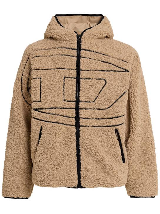 Diesel: Chaqueta loose fit con cremallera - Beige - men_0 | Luisa Via Roma