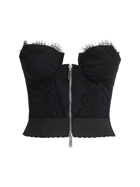 Dsquared2: Top soutien-gorge vintage années 80 - Noir - women_0 | Luisa Via Roma