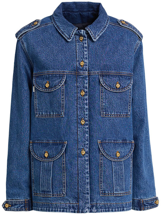 Blazé Milano: Sahariana padded denim jacket - Blue - women_0 | Luisa Via Roma