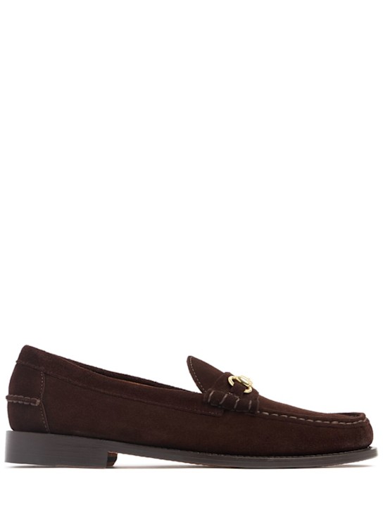 Sebago: Joe Modena suede loafers - Dark Brown - men_0 | Luisa Via Roma