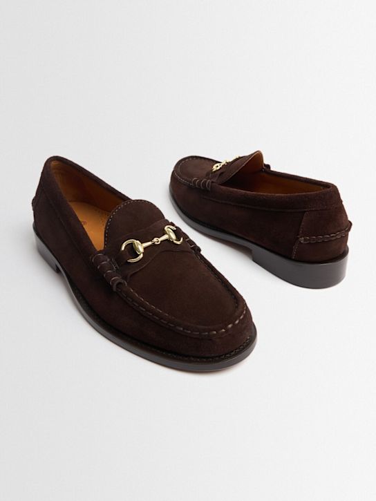 Sebago: Joe Modena suede loafers - Dark Brown - men_1 | Luisa Via Roma