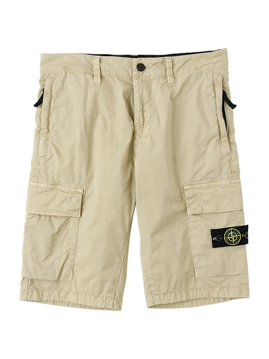 Stone Island Junior: ストレッチコットンギャバジンカーゴショートパンツ - kids-boys_0 | Luisa Via Roma