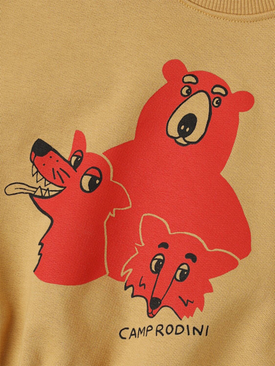 Mini Rodini: Printed cotton crewneck sweatshirt - Beige - kids-boys_1 | Luisa Via Roma