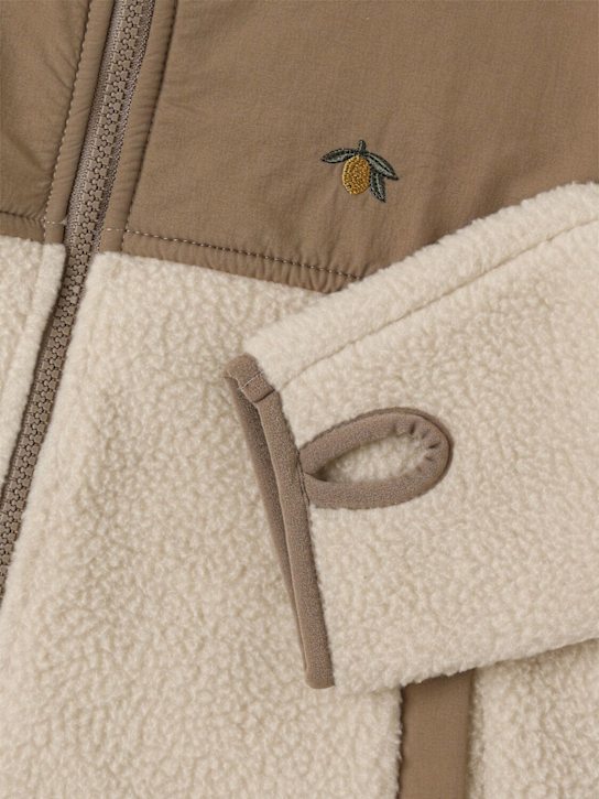 Konges Sløjd: Recycled tech jacket - Off White/Brown - kids-boys_1 | Luisa Via Roma