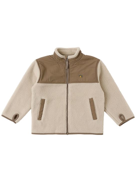 Konges Sløjd: Recycled tech jacket - Off White/Brown - kids-boys_0 | Luisa Via Roma