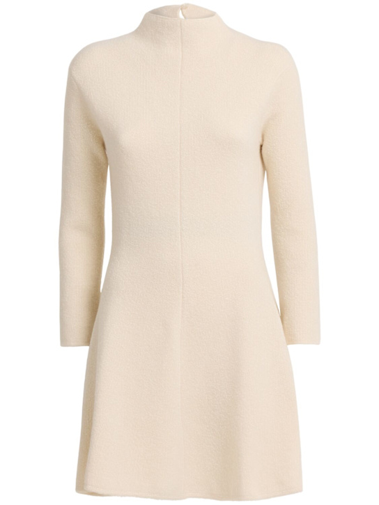 Magda Butrym: Wool blend turtleneck mini dress - White - women_0 | Luisa Via Roma