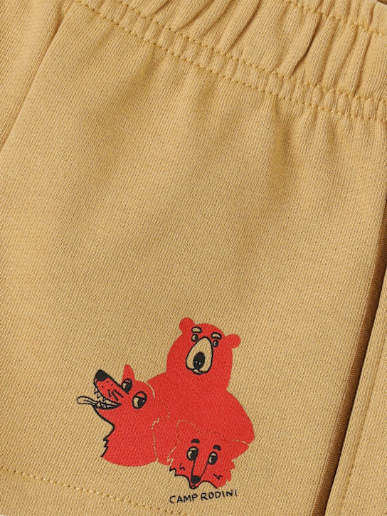 Mini Rodini: Printed cotton sweat shorts - Beige - kids-boys_1 | Luisa Via Roma