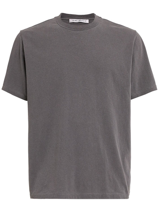 Our Legacy: Short sleeve cotton t-shirt - Grey - men_0 | Luisa Via Roma