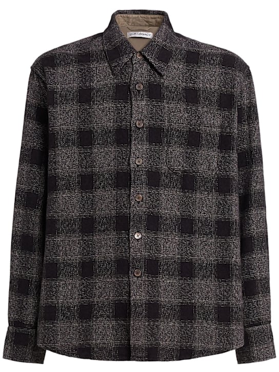 Our Legacy: Cotton shirt - Grey/Black - men_0 | Luisa Via Roma