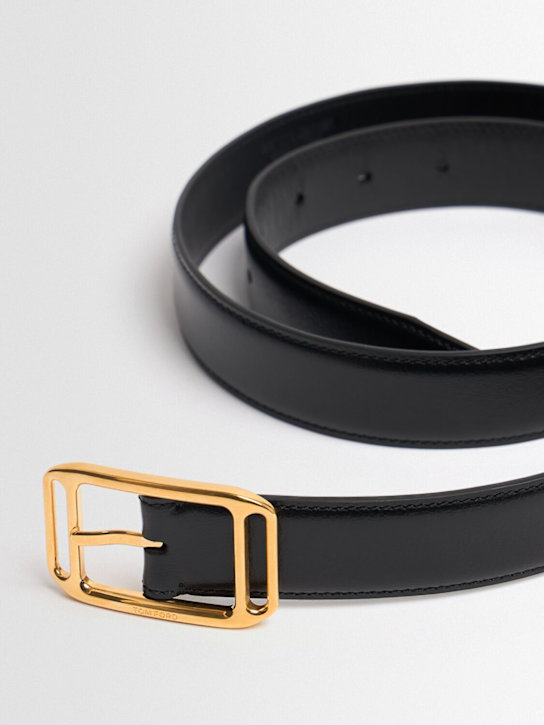 Tom Ford: 32mm glossy leather belt - men_1 | Luisa Via Roma