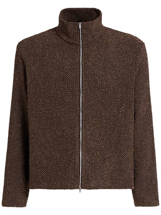 Our Legacy: Full-zip wool blend polo - men_0 | Luisa Via Roma