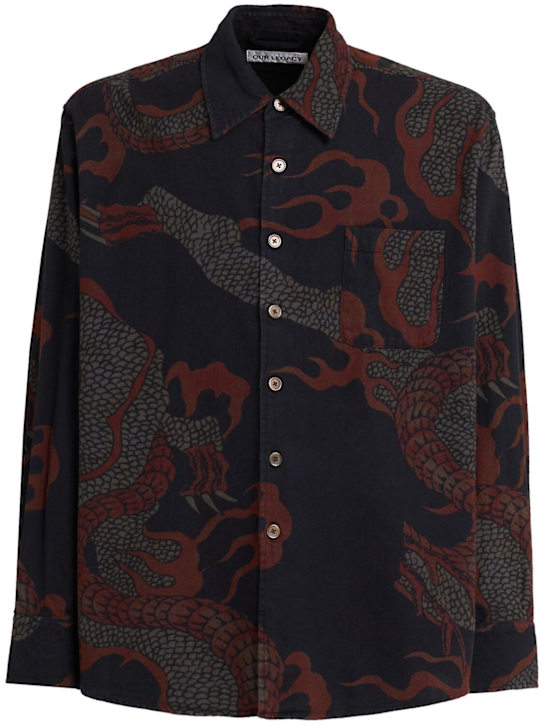 Our Legacy: Cotton shirt - Black/Brown - men_0 | Luisa Via Roma