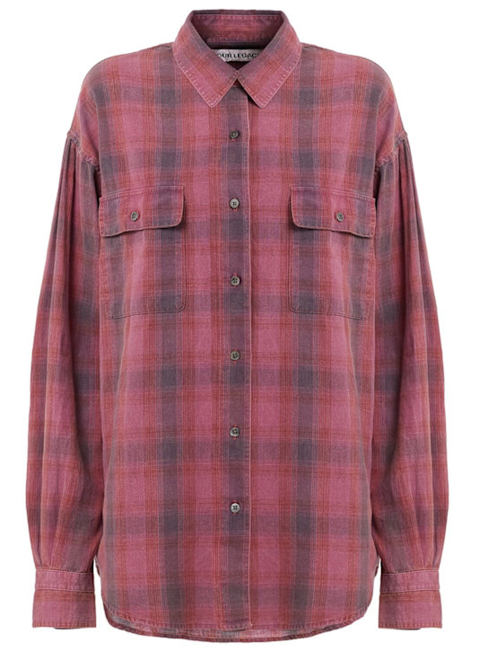 Our Legacy: Dime check flannel shirt - women_0 | Luisa Via Roma