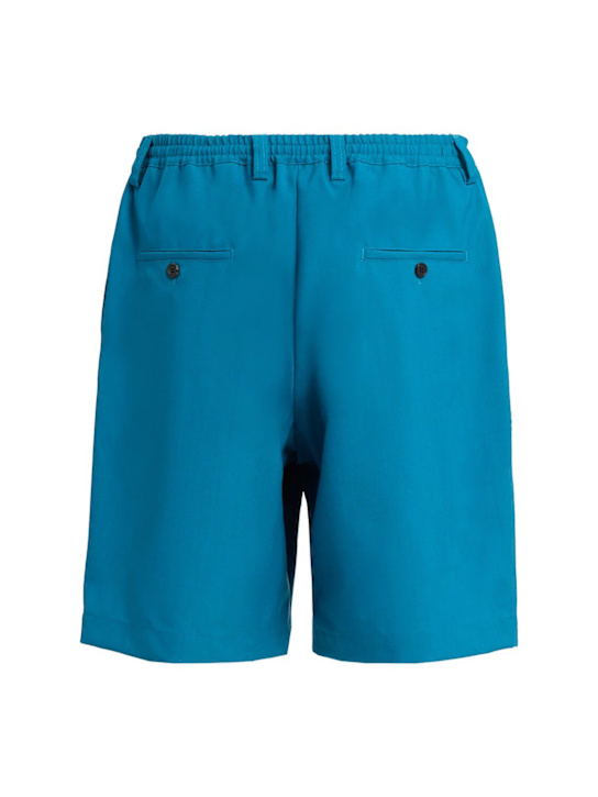 Marni: 00b67 wool shorts - Blue - men_1 | Luisa Via Roma