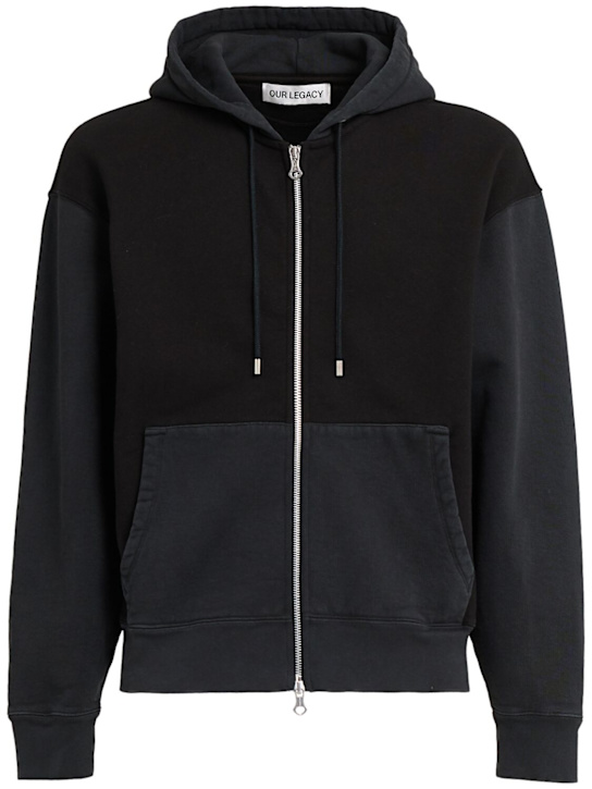 Our Legacy: Cotton sweatshirt hoodie - Black - men_0 | Luisa Via Roma