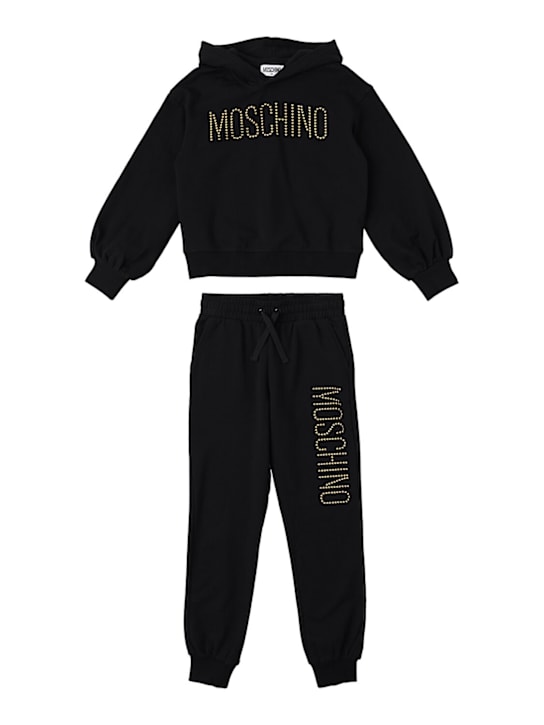 Moschino: コットンスウェットシャツ＆スウェットパンツ - kids-girls_0 | Luisa Via Roma