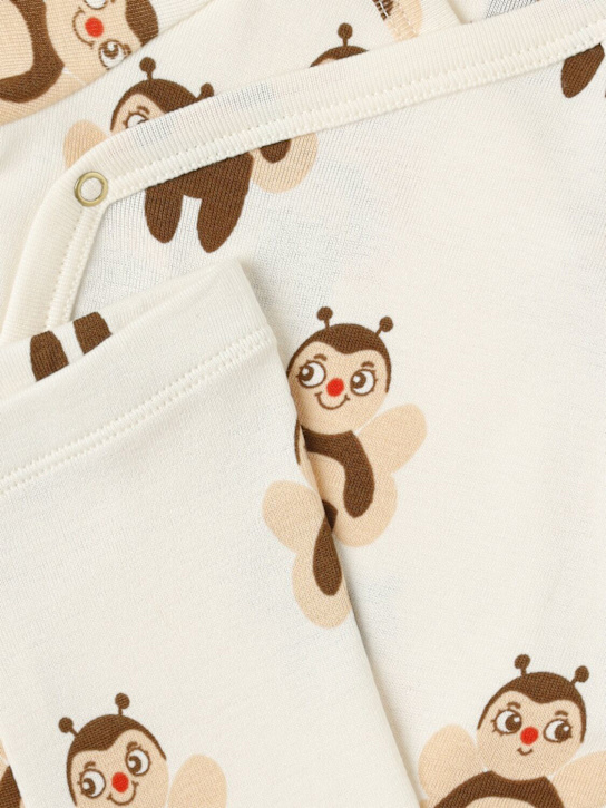 Mini Rodini: Body e pantaloni in jersey di cotone stampato - Off White - kids-girls_1 | Luisa Via Roma