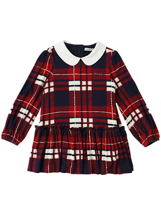 Dolce&Gabbana: Check print dress - マルチカラー - kids-girls_0 | Luisa Via Roma