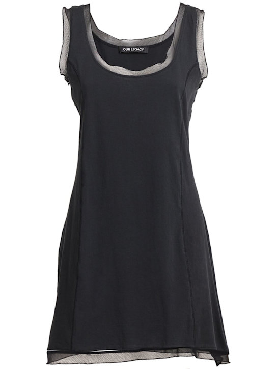 Our Legacy: Vestido corto de algodón - Negro - women_0 | Luisa Via Roma