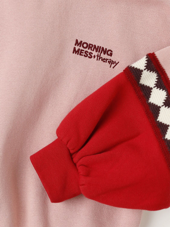 Morning Mess Therapy: Organic cotton sweatshirt - ピンク - kids-girls_1 | Luisa Via Roma