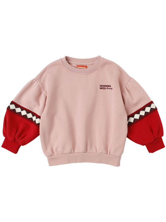 Morning Mess Therapy: Organic cotton sweatshirt - ピンク - kids-girls_0 | Luisa Via Roma