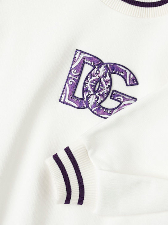 Dolce&Gabbana: Cotton sweatshirt w/logo - ホワイト - kids-girls_1 | Luisa Via Roma