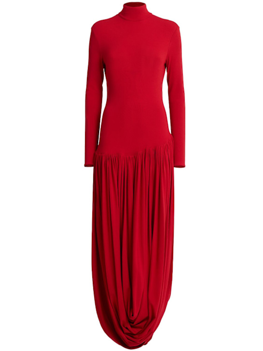 Magda Butrym: Turtleneck long sleeve viscose dress - Red - women_0 | Luisa Via Roma