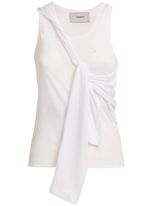 Coperni: Draped cotton blend tank top - women_0 | Luisa Via Roma
