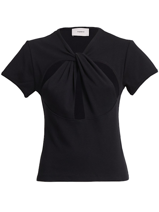Coperni: Top en coton biologique à découpes - women_0 | Luisa Via Roma