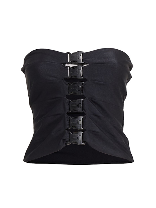 Coperni: Technical buckled jersey top - Black - women_0 | Luisa Via Roma