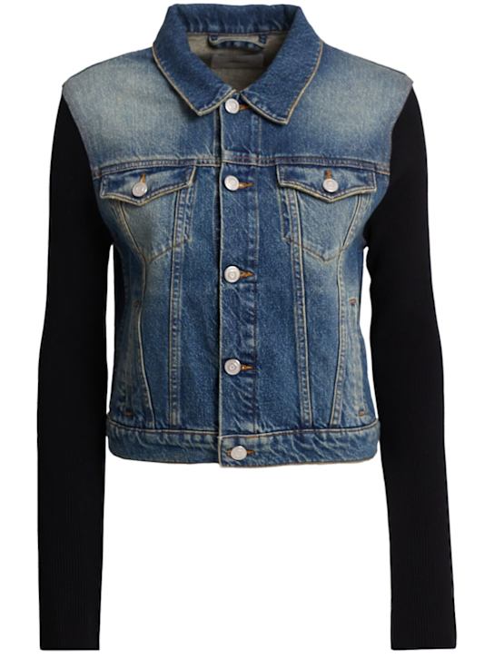 Coperni: Blazer ibrido in maglia e denim - women_0 | Luisa Via Roma