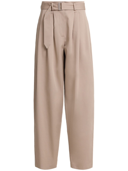 Magda Butrym: Relaxed fit cotton blend pants - Beige - women_0 | Luisa Via Roma
