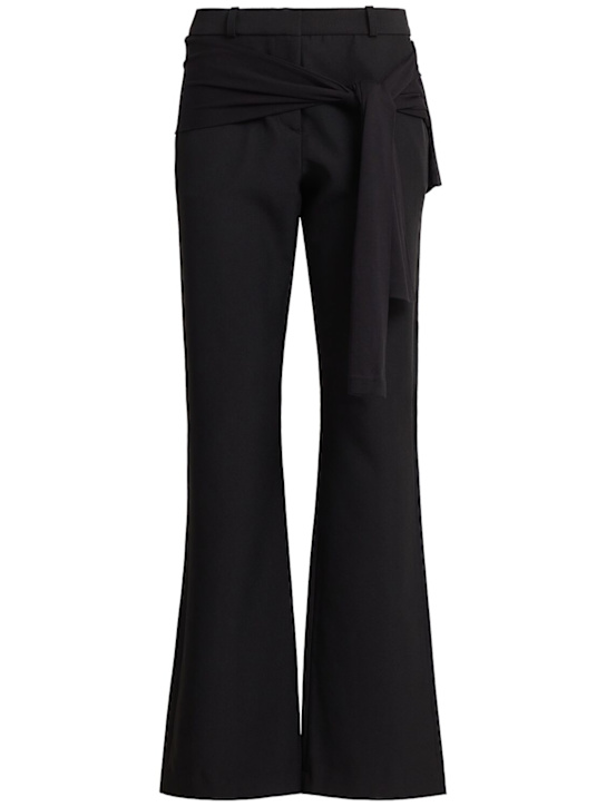 Coperni: Crepe & jersey wrap pants - women_0 | Luisa Via Roma