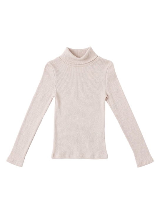 Bonpoint: Cotton jersey turtleneck - ピンク - kids-girls_0 | Luisa Via Roma