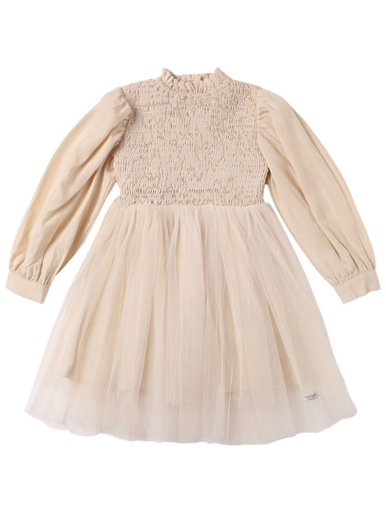 Donsje: Linen blend dress - Beige - kids-girls_0 | Luisa Via Roma