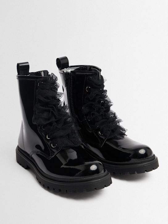 Monnalisa: Patent leather boots - ブラック - kids-girls_1 | Luisa Via Roma