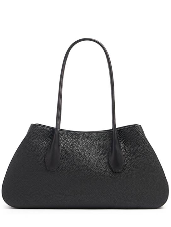 The Row: Alger vintage grain leather shoulder bag - Black - women_0 | Luisa Via Roma