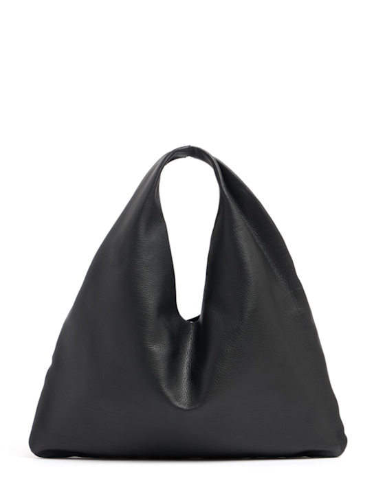 The Row: Small Bindle silk leather top handle bag - women_0 | Luisa Via Roma