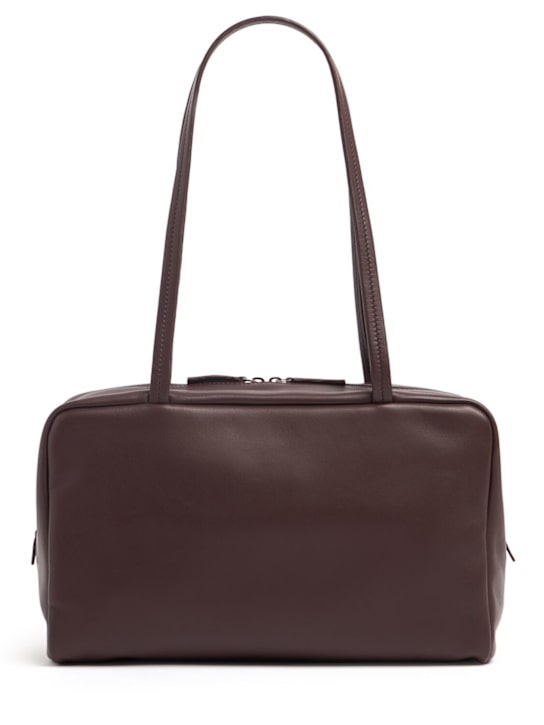 The Row: Astra bowling lux nappa shoulder bag - バーガンディー - women_0 | Luisa Via Roma