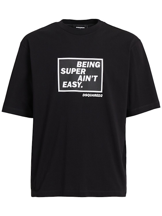 Dsquared2: Loose fit t-shirt - Black - men_0 | Luisa Via Roma