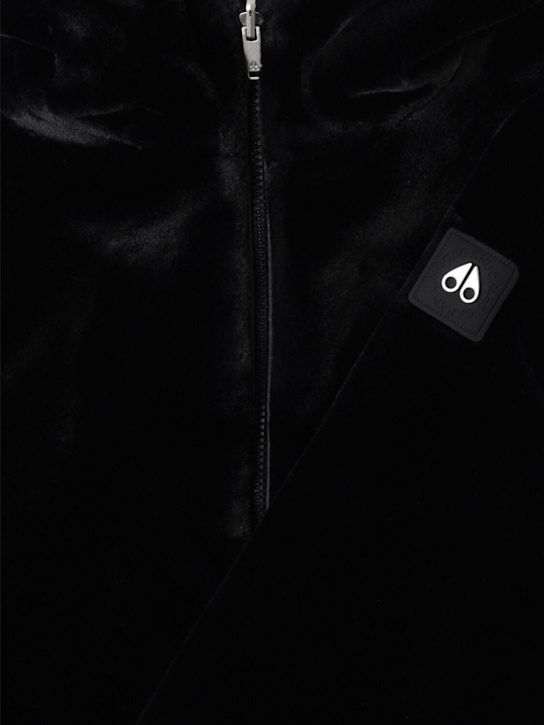 Moose Knuckles: Giacca sherpa in poliestere con cappuccio - Nero - kids-girls_1 | Luisa Via Roma