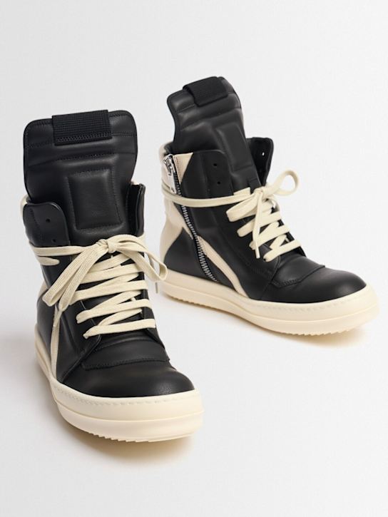 Rick Owens: 20mm Geobasket leather sneakers - women_1 | Luisa Via Roma
