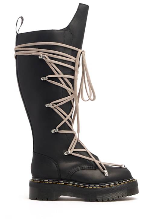 Dr. Martens X Rick Owens: Quad Sole Pentalace tall boots - women_0 | Luisa Via Roma