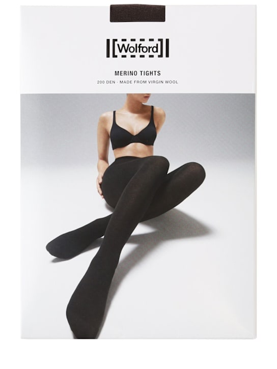 Wolford: Mallas de lana - Café - women_0 | Luisa Via Roma