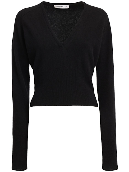 Our Legacy: Sharp knit v-neck sweater - women_0 | Luisa Via Roma