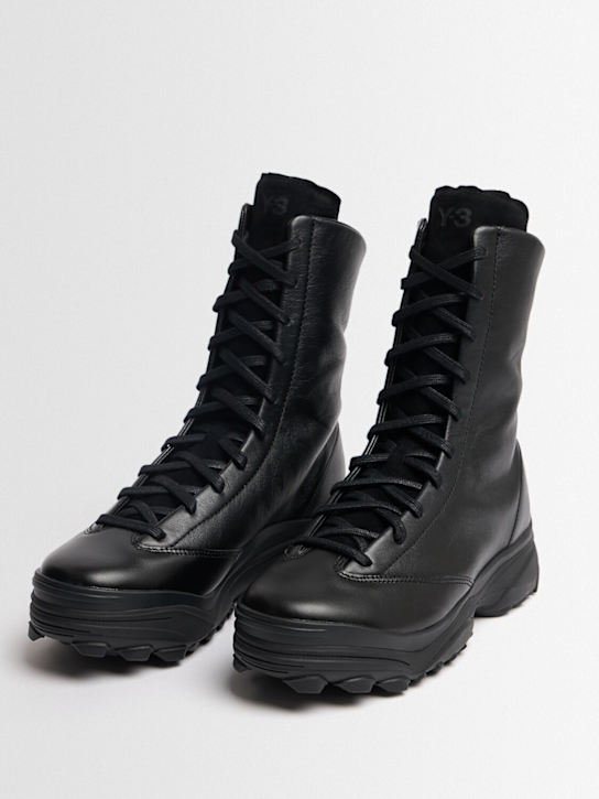 Y-3: GSG9 leather high top sneakers - men_1 | Luisa Via Roma